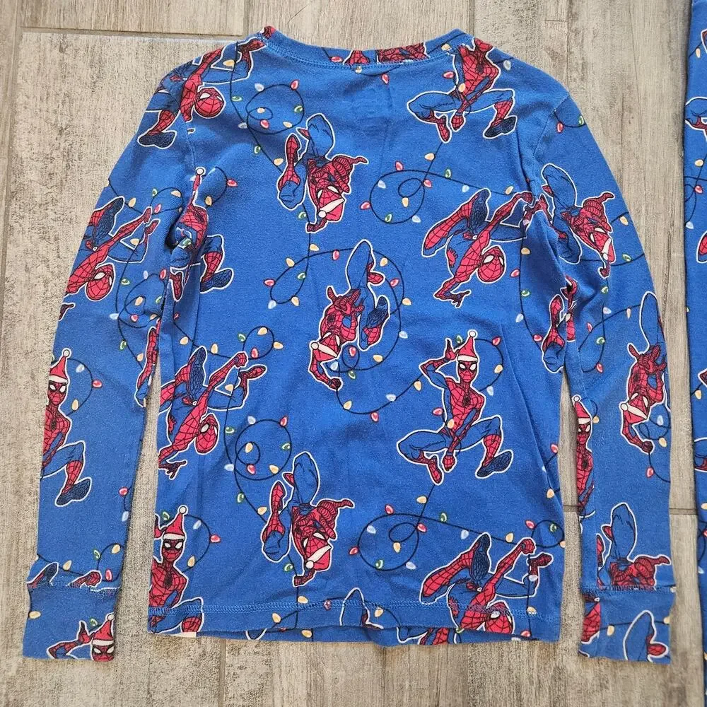 Gap Kids Marvel‎ Spider-Man Christmas Pajama Set Organic Cotton Size 10 Holiday